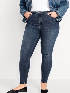 Old Navy High-Rise Dark Blue Stretch Super Skinny Jeans for Women